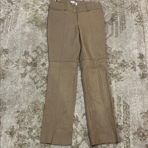 Hugo Buscati Tan Leather Trousers